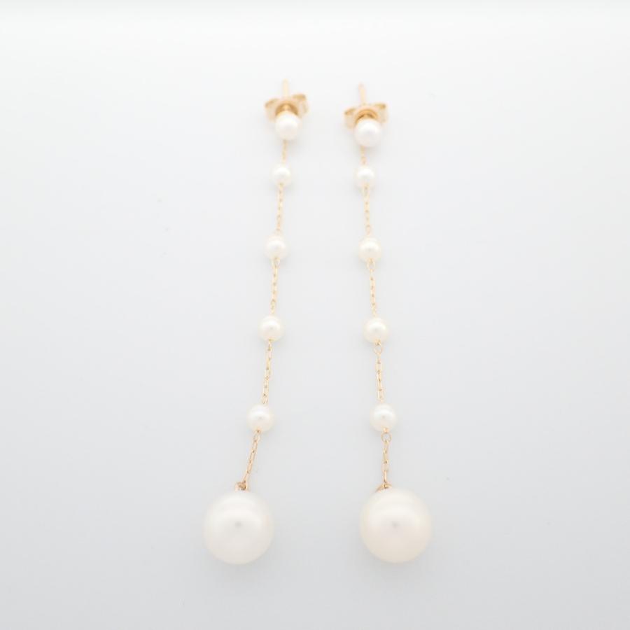 新品同様/ MIZUKI ミズキ 14K 多連パール ロング ピアス