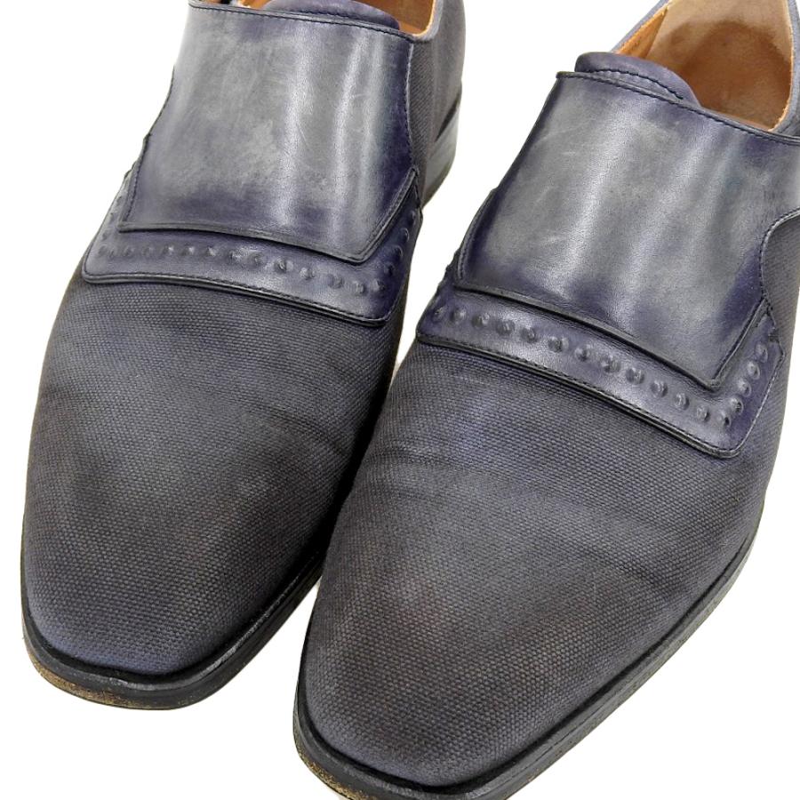 Berluti モンクストラップ レザーシューズ Berluti ベルルッティ モンクストラップ キャンバスxレザー シューズ