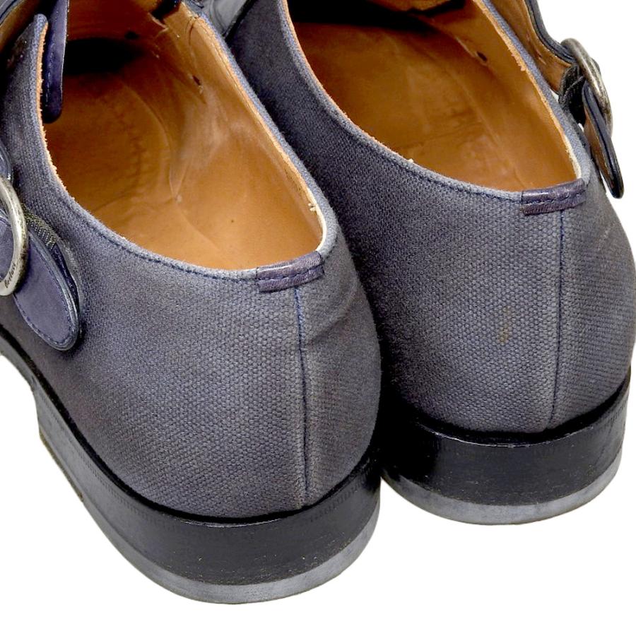Berluti モンクストラップ レザーシューズ Berluti ベルルッティ モンクストラップ キャンバスxレザー シューズ