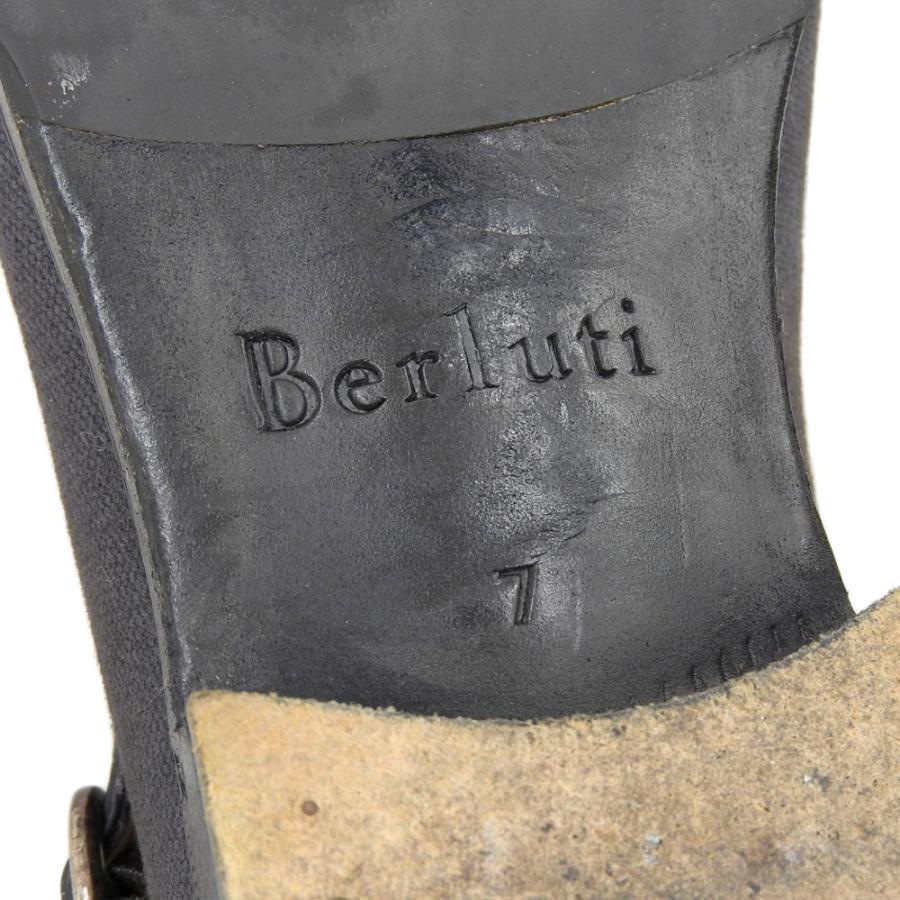 Berluti ベルルッティ モンクストラップ キャンバスxレザー シューズ