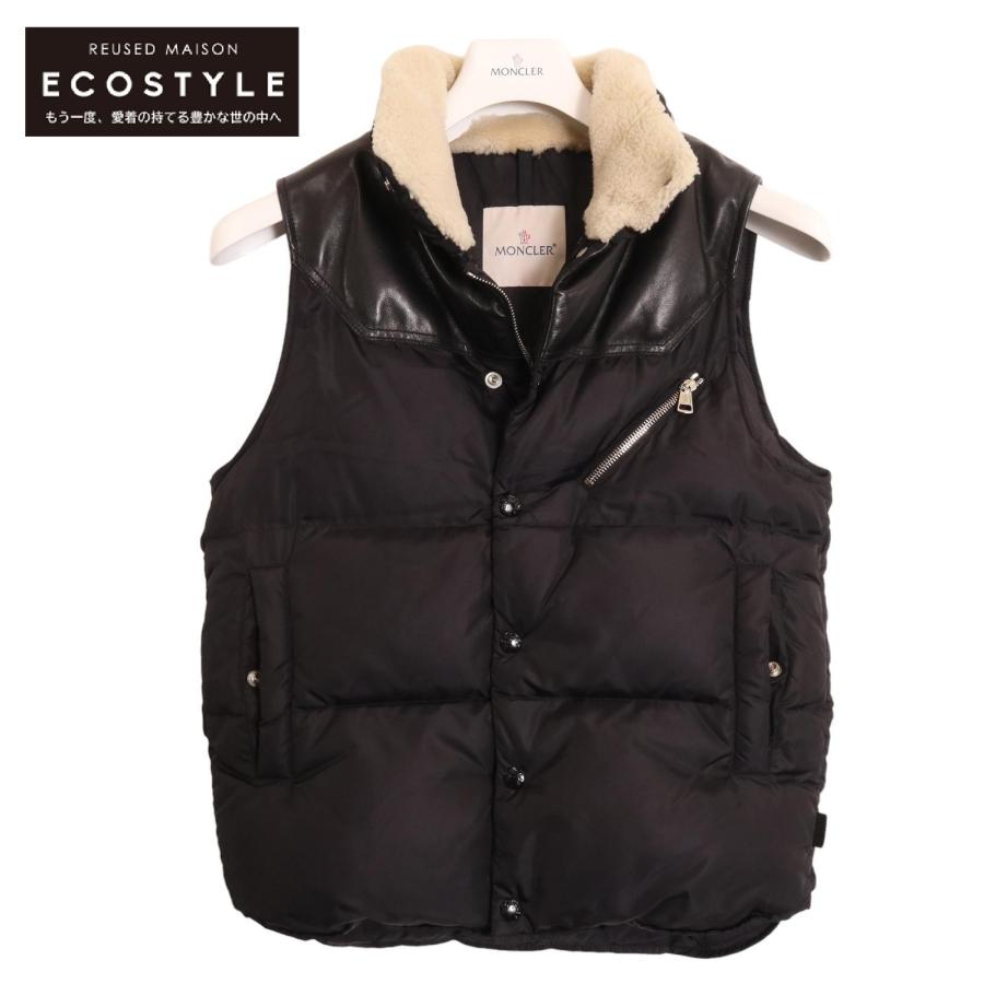 MONCLER モンクレール　レザーボアダウンベスト MONCLER（モンクレール） 16AW ブラック AVORD アヴォード ムートン