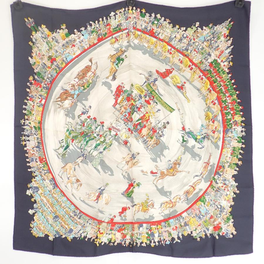HERMES スカーフ CIRQUE MOLIER モリエ サーカス カレ 90