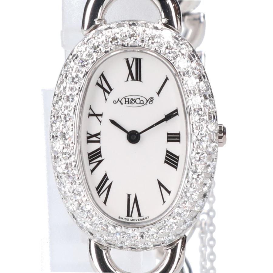 美品/ 平和堂 Pt950 1L007.52 アールデコ ダイヤベゼル クオーツ