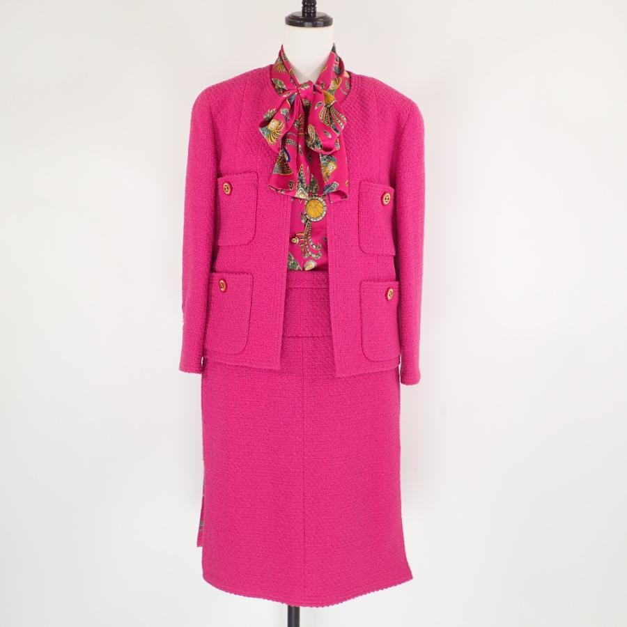 国内正規 CHANELシャネル 20650 ココマークボタン ツイード ノーカラー  