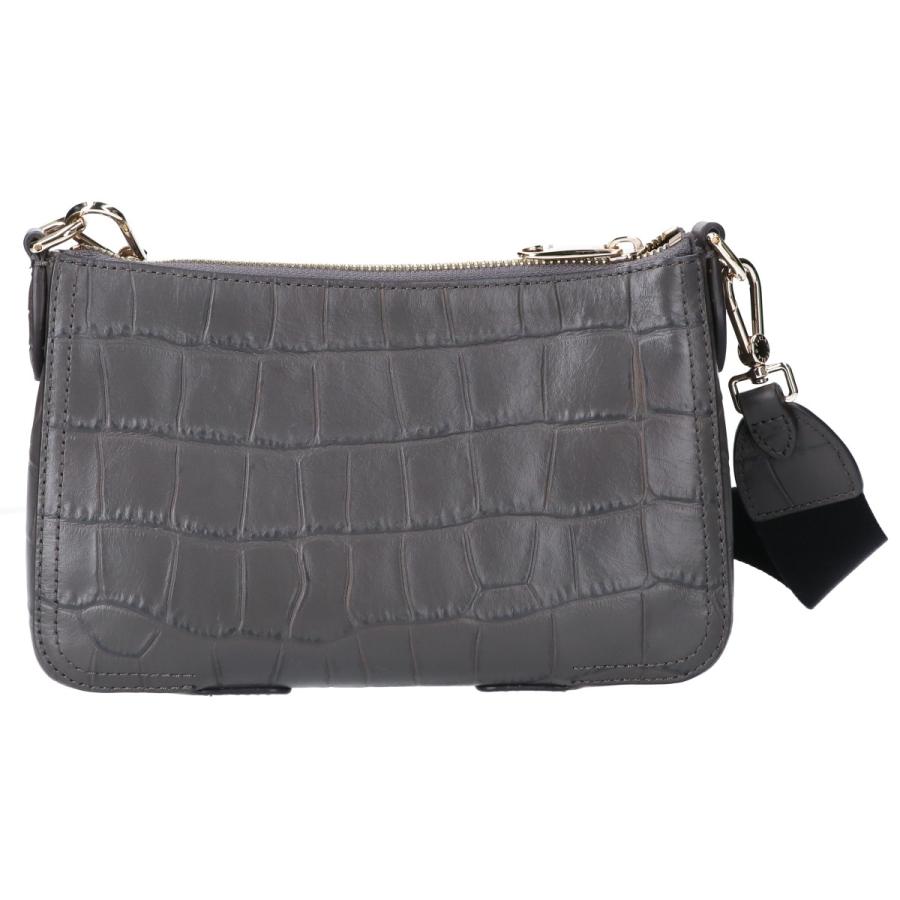 FURLA（フルラ） 美品 アテナ 型押しレザー ショルダーバッグ グレー