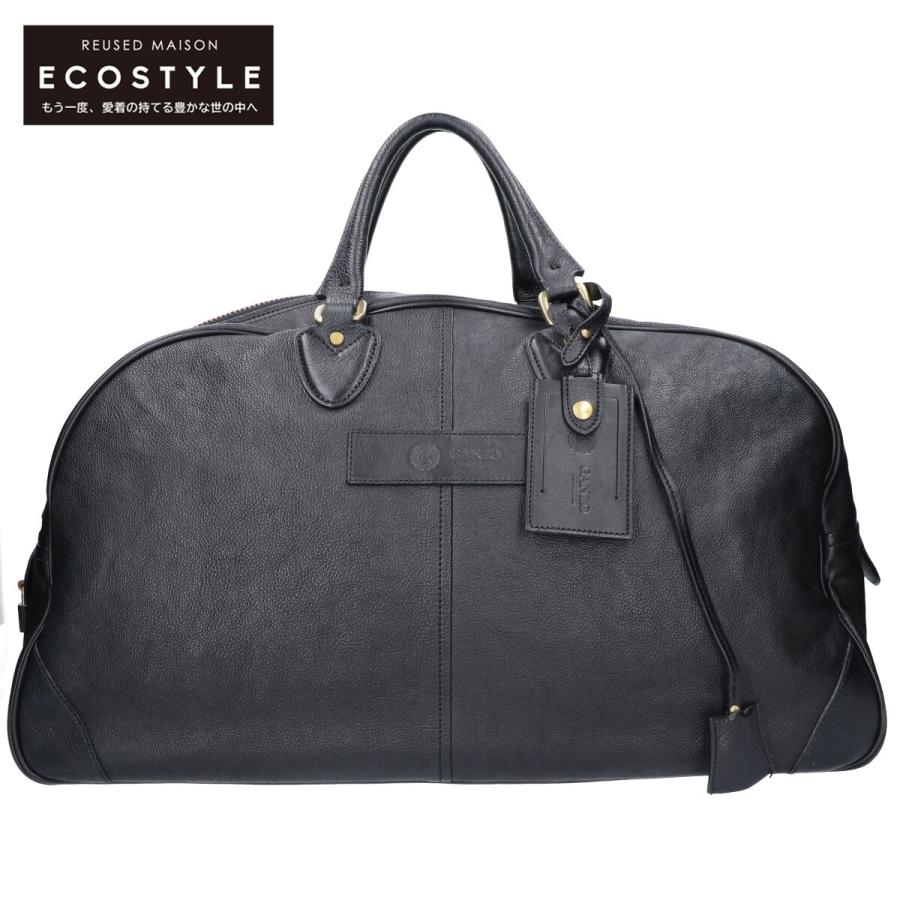 美品 GANZO ガンゾ 57341-10 7QS レザー ダッフルバッグ / ボストン
