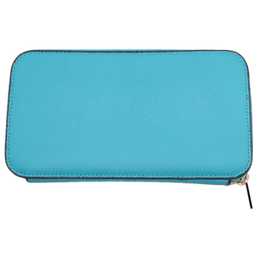 Valextra 美品 ヴァレクストラ V9L06-028-AQM ラウンドジップ 12カード  