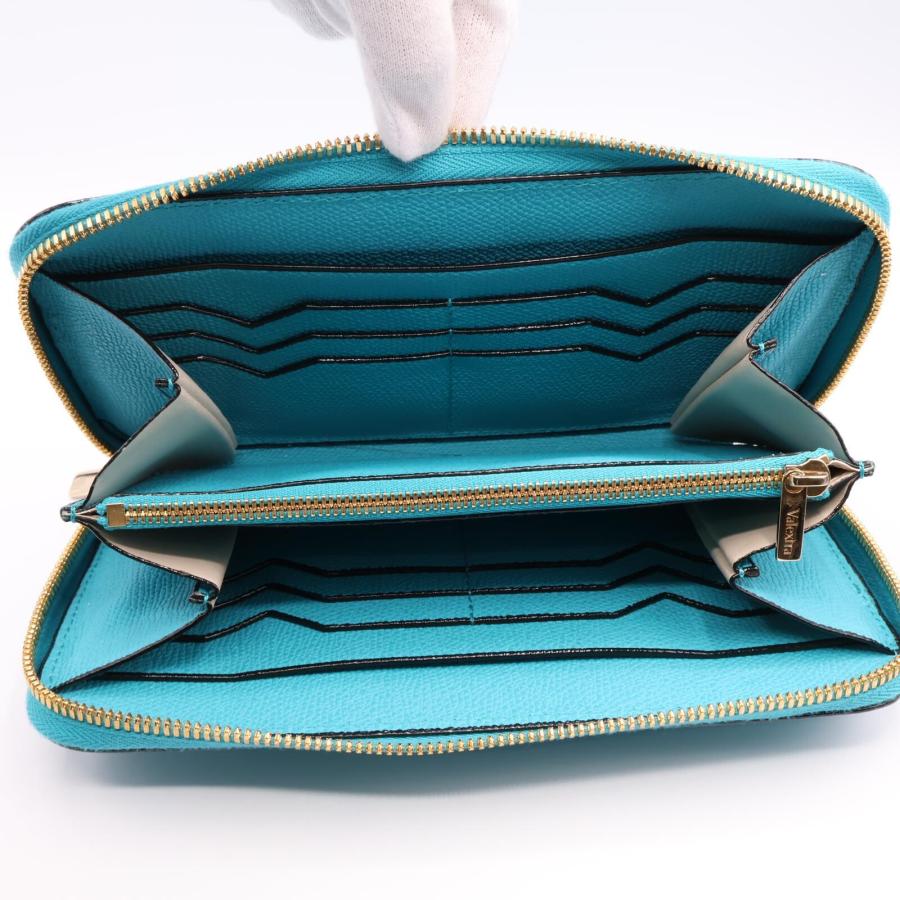 Valextra 美品 ヴァレクストラ V9L06-028-AQM ラウンドジップ 12カード  