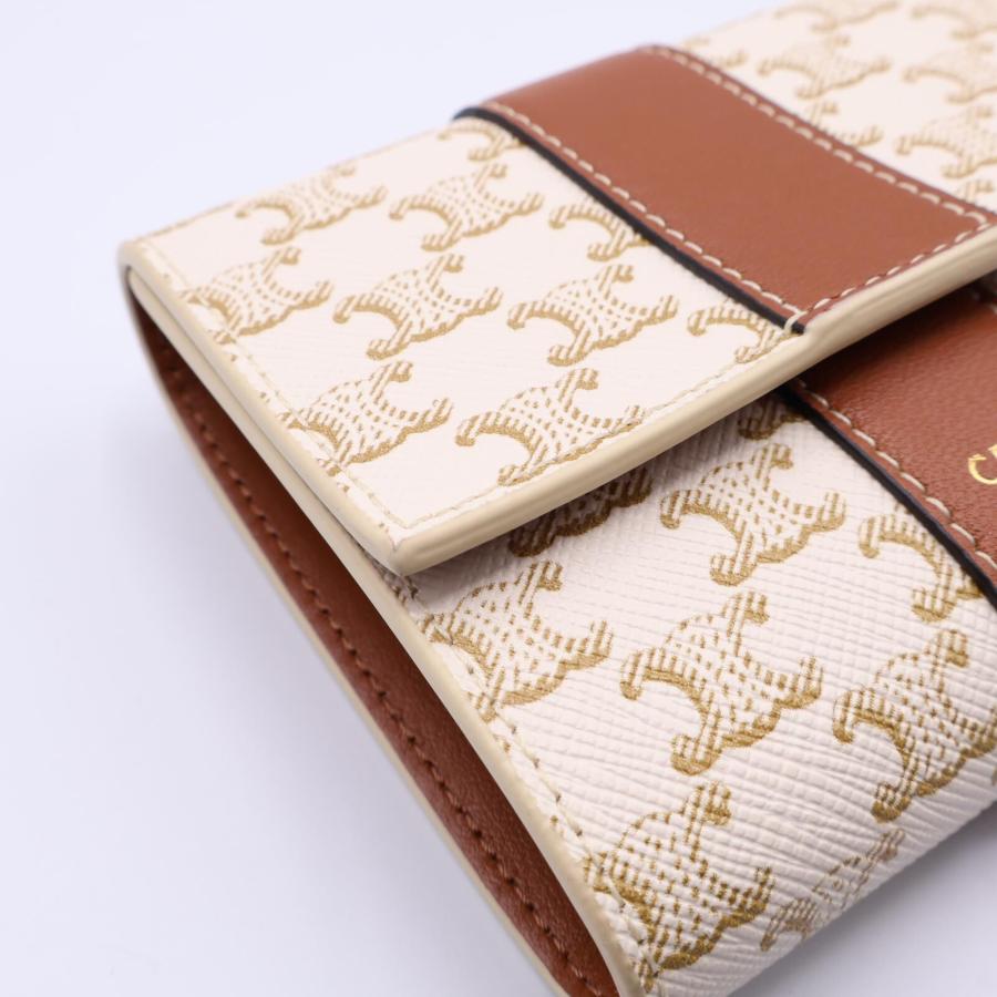 美品 セリーヌ 10D572BZ9.01TA スモール トリフォールドウォレット CELINE セリーヌ 10D572BZ9.01TA トリオンフキャンバス スモール