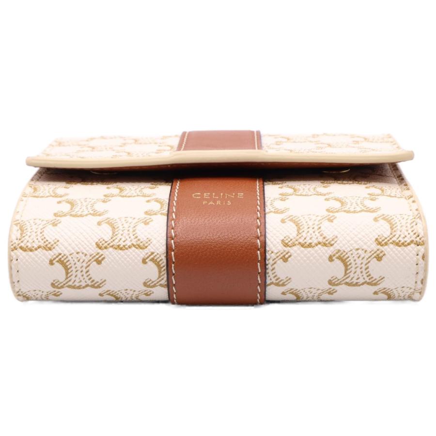 美品 セリーヌ 10D572BZ9.01TA スモール トリフォールドウォレット CELINE セリーヌ 10D572BZ9.01TA トリオンフキャンバス スモール