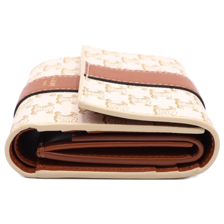 美品 セリーヌ 10D572BZ9.01TA スモール トリフォールドウォレット CELINE セリーヌ 10D572BZ9.01TA トリオンフキャンバス スモール