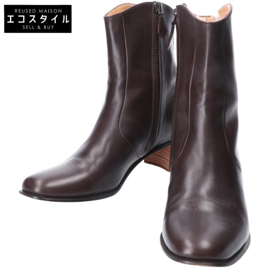 HERMES エルメス サイドジップ レザー ショートブーツ/ シューズ 36 1 