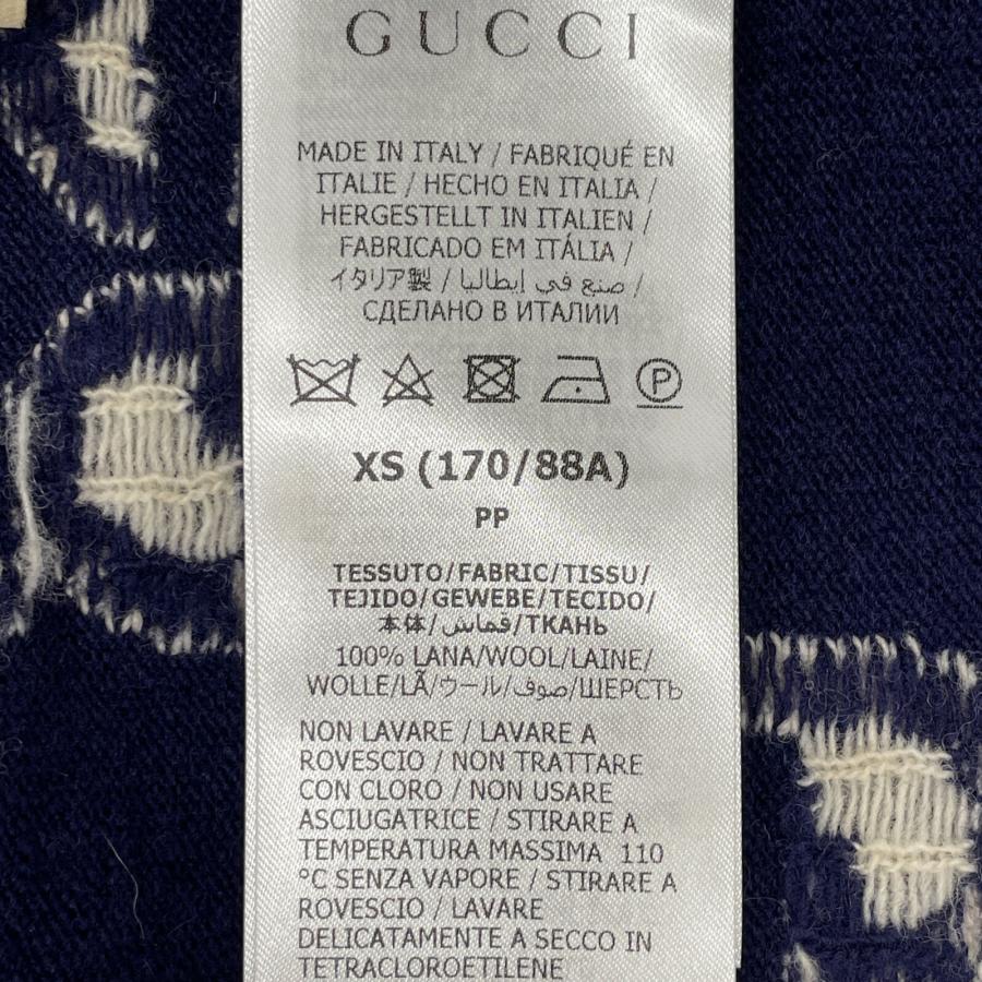 GUCCI グッチ ネイビー 692900 GGジャガートセーター ブルー ホワイト  