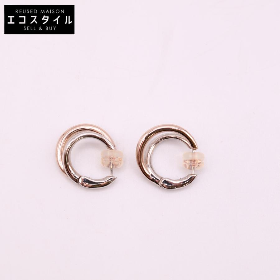 ete エテ 872248 925 K18 ダブルライン バイカラー ハグ ピアス ete エテ 872248 925 K18 ダブルライン バイカラー ハグ ピアス