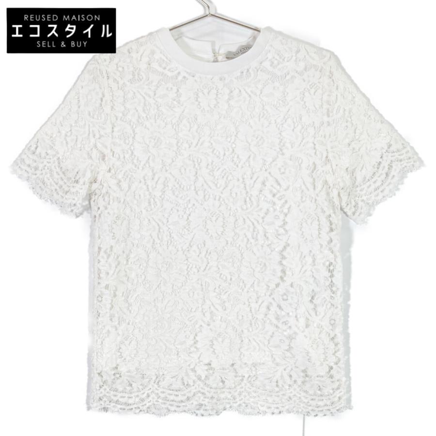 VALENTINO ヴァレンティノ 花柄 植物 レース 半袖 カットソー Tシャツ  