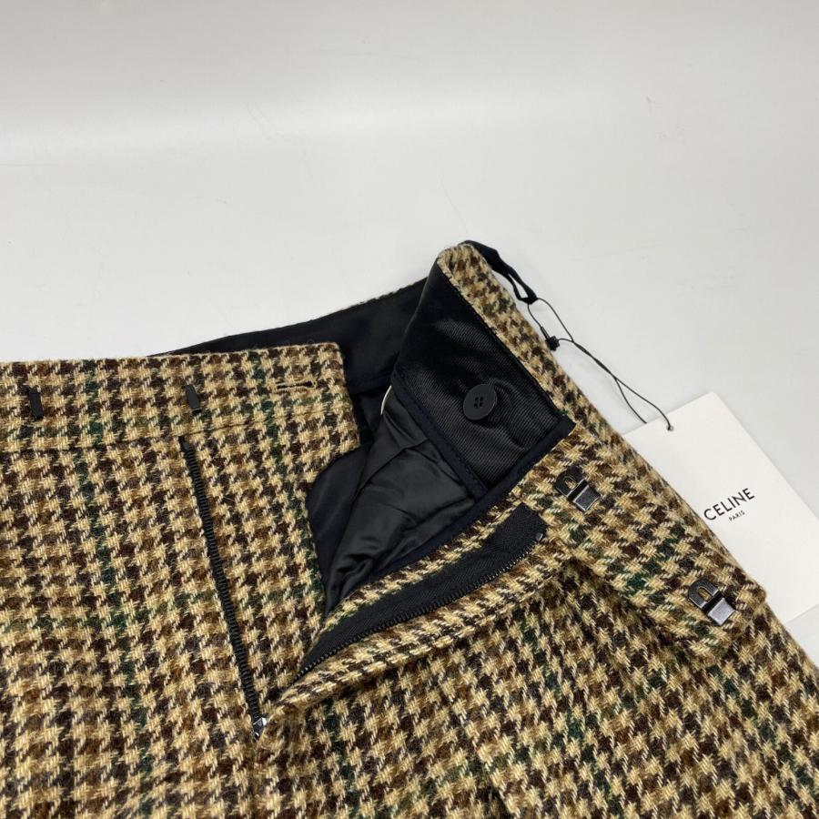 CELINE セリーヌ 2P240223F ブラウン チェック パンツ 38 ボトムス