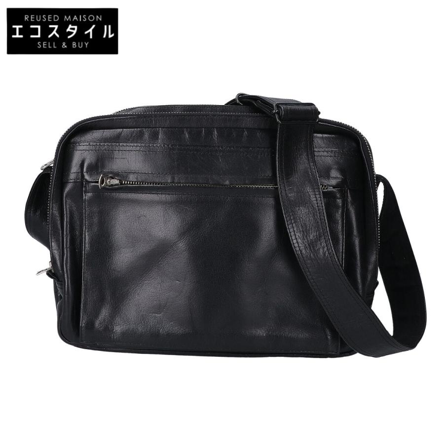 POTER オールレザーショルダーバッグ　革　ポーター　　ブラック PORTER ポーター オールレザー ショルダーバッグ ブラック