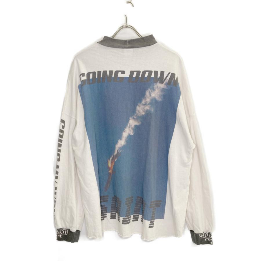 SAINT MICHAEL 飛行機プリントロングスリーブ T シャツ S、 SAINT MICHAEL セントマイケル 23AW GOING×WHITE SM-A23-0000-013