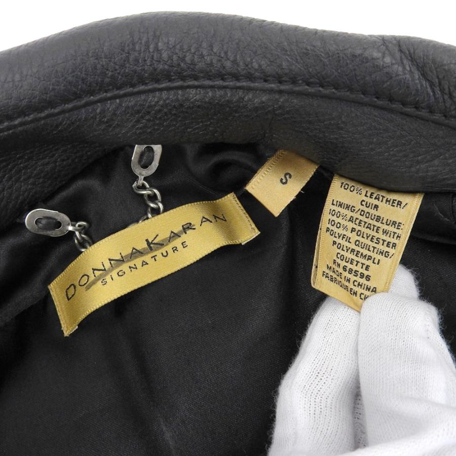 DKNY ダナキャラン レザー カーコート メンズ ブラック S : ブランド 