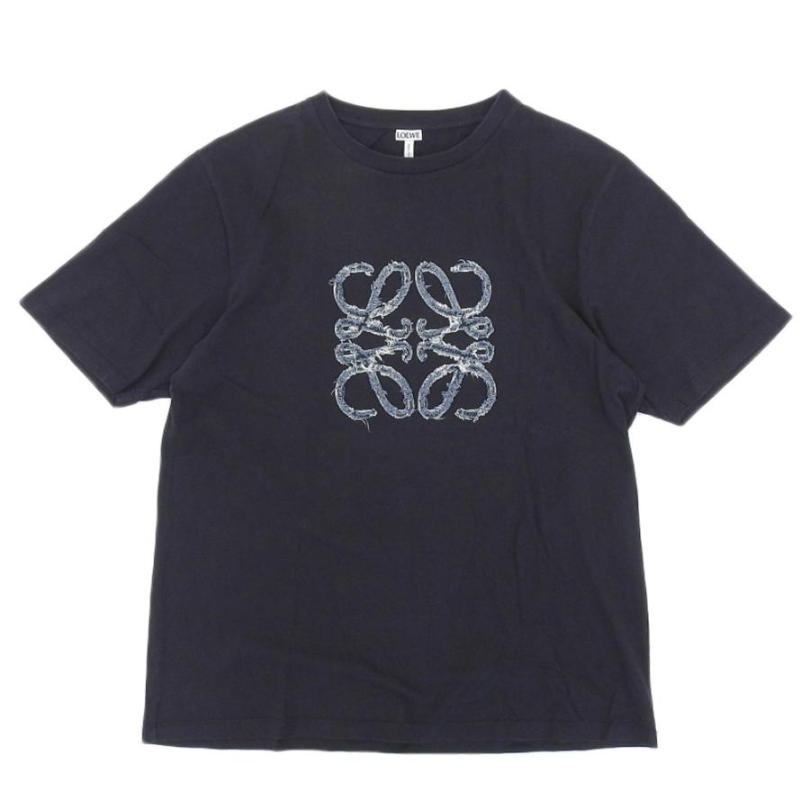 LOEWE ロエベ アナグラム クルーネック コットン Tシャツ メンズ 