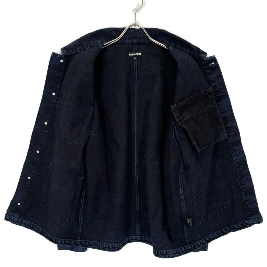 美品 パパス デニム カバーオール ジャケット L相当 インディゴブルー PASS~PORT パスポート インディゴ デニム ジャケット カバーオール