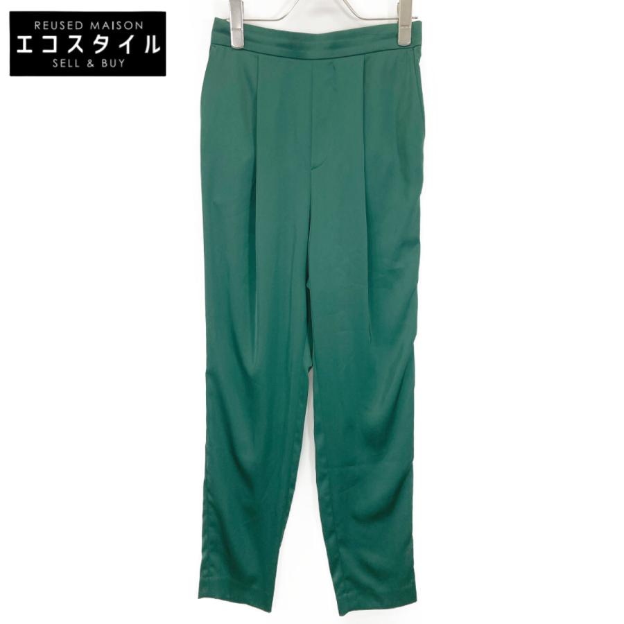 ENFOLD（エンフォルド） 22SS グリーン 300FS231 1580 サテン パンツ