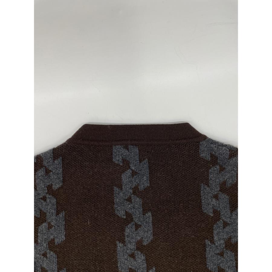 HERMES エルメス 総柄 カシミヤ20% セーター ブラウン L トップス