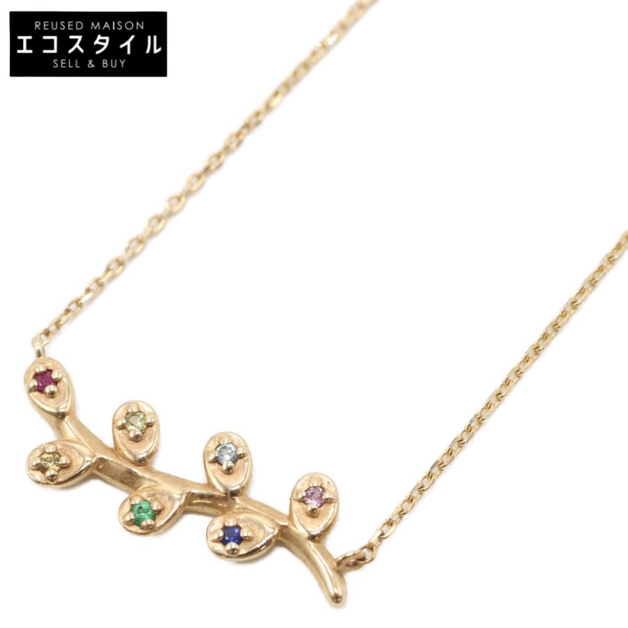ete（エテ） 美品 K10 レインボー オリーブ ネックレス イエロー