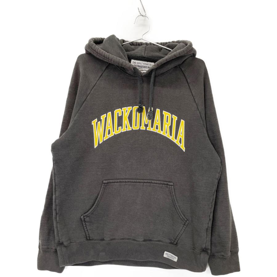 WACKO MARIA ワコマリア ブラック カレッジプリント パーカー M WACKO MARIA ワコマリア ブラック カレッジプリント パーカー M