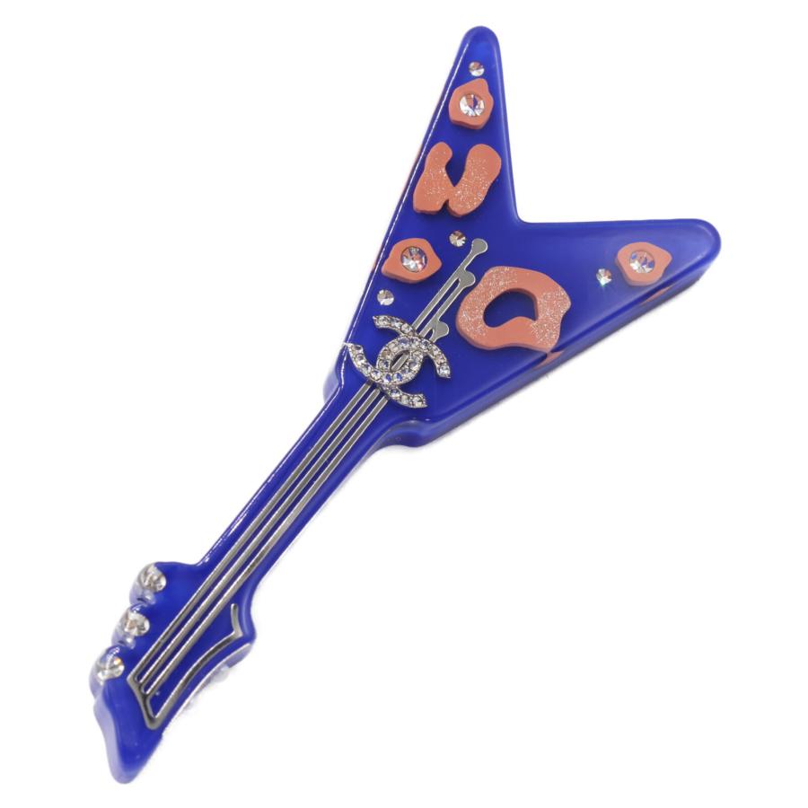 CHANEL（シャネル） D22P ココマーク ギターモチーフ ブローチ ブルー