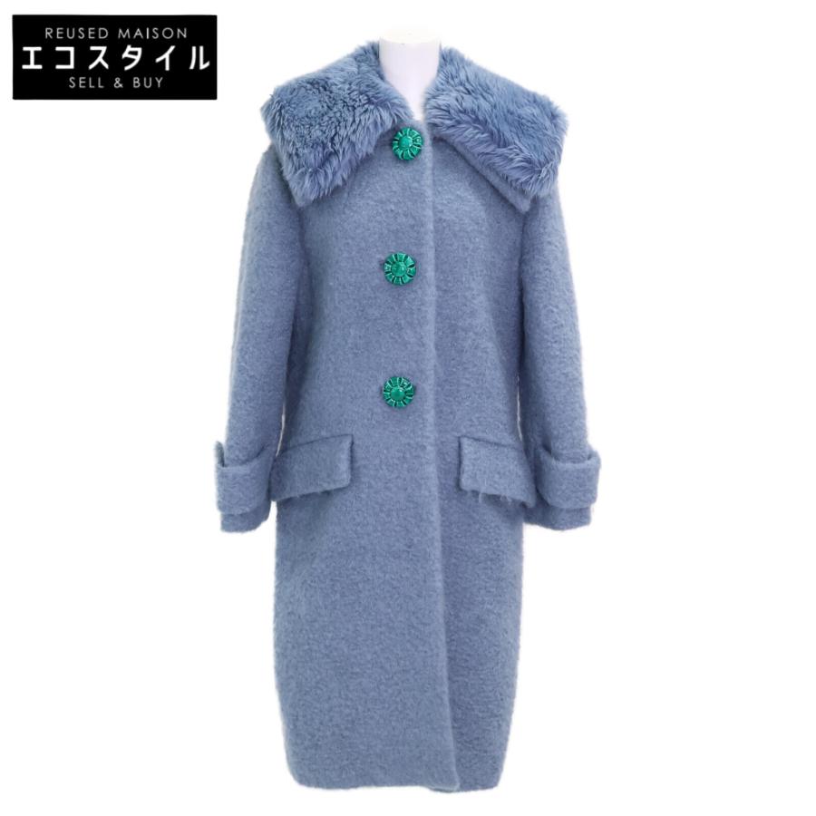 MIU MIU 青 ボタン付きコート ブルー（青）系 MiuMiu(ミュウミュウ