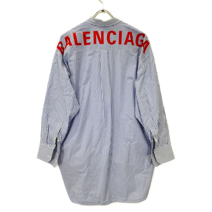 バレンシアガ 18年製 520497 ｽﾄﾗｲﾌﾟ ﾆｭｰｽｳｨﾝｸﾞｼｬﾂ 34 BALENCIAGA（バレンシアガ） 18年製 520497 ストライプ ニュース