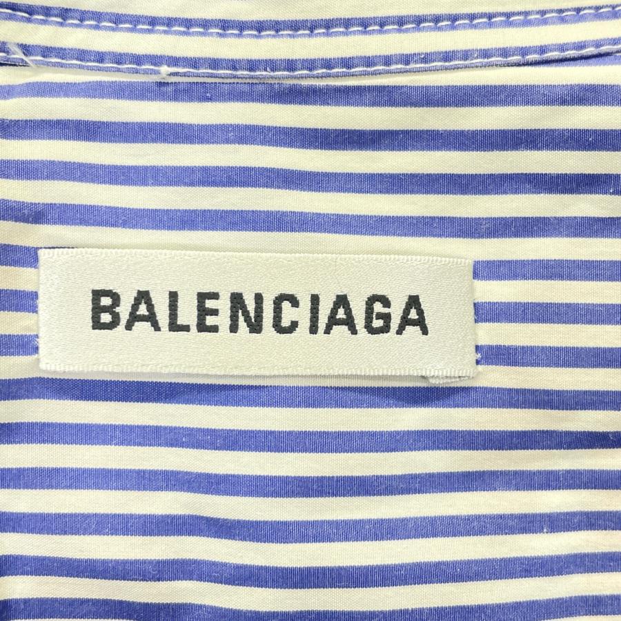バレンシアガ 18年製 520497 ｽﾄﾗｲﾌﾟ ﾆｭｰｽｳｨﾝｸﾞｼｬﾂ 34 BALENCIAGA（バレンシアガ） 18年製 520497 ストライプ ニュース