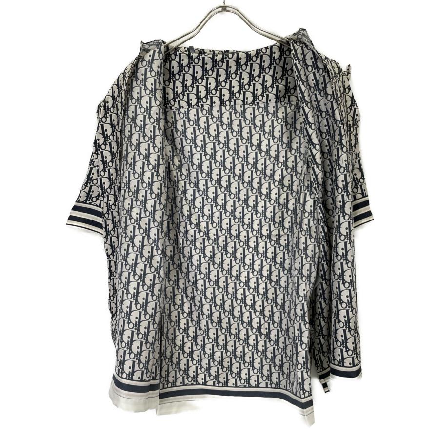 DIOR ディオール ネイビー 013C549A4751 オブリーク シルク シャツ