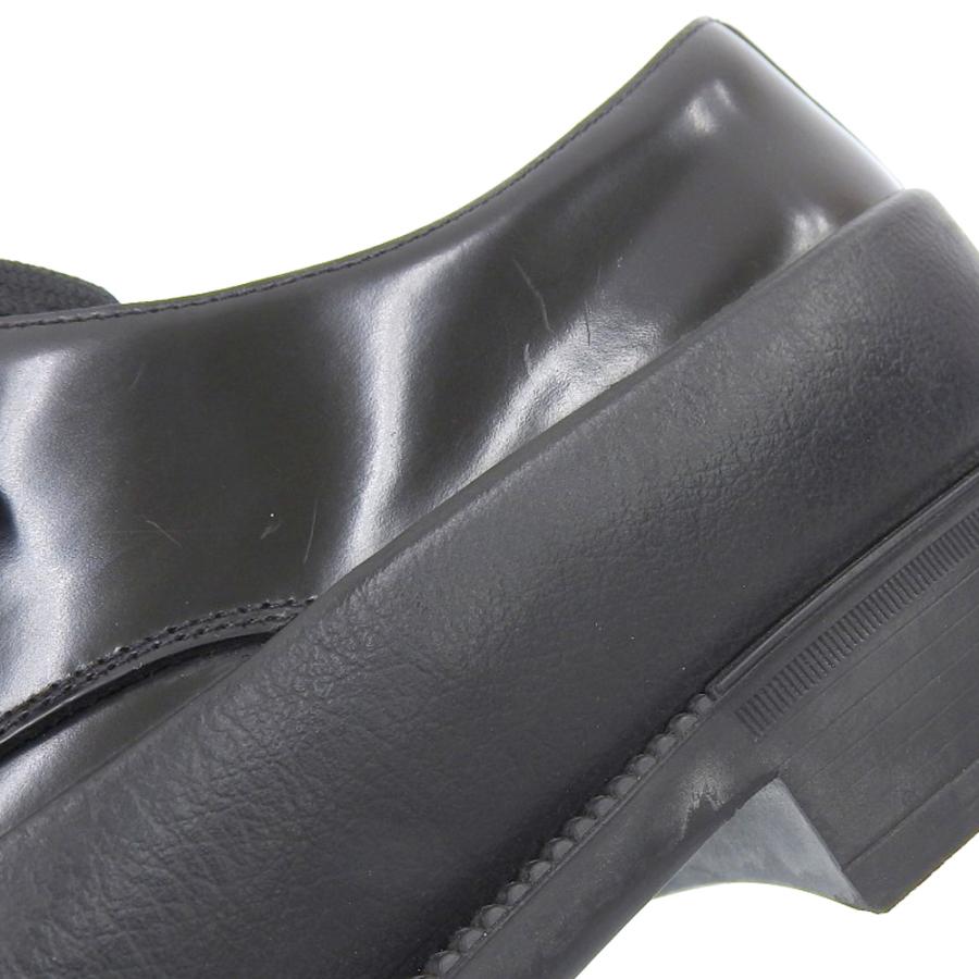 PRADA プラダ ラバーソール ダービー シューズ メンズ ブラック