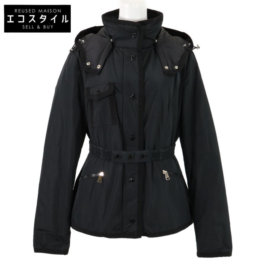 モンクレール MONCLER ROSE ダウンジャケット 衣料品 アウター ポリエステル レディース ブラック系 【中古】 MONCLER（モンクレール） 美品/ ROSE ベルト/フード付 ダウン