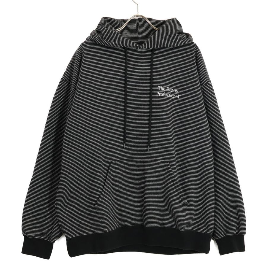 トップス ENNOY BORDER HOODIE SWEAT(BLACK) ennoy エンノイ 24AW ブラック Border Hoodie Sweat XL トップス