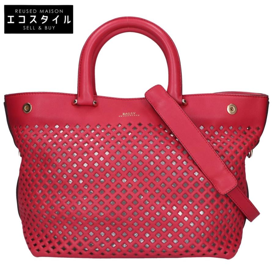 BALLY トート&ショルダー2wayバッグ赤色