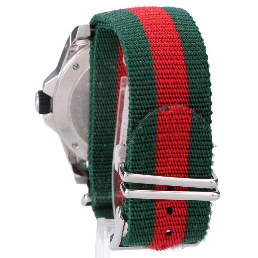 GUCCI（グッチ） 美品/ 136.2 ダイブ SS×ナイロン 黒文字盤 クオーツ