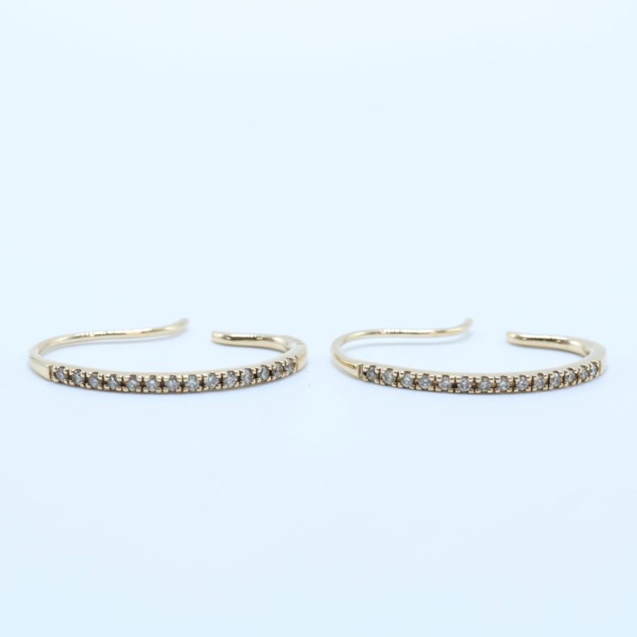 ヒロタカ　Hirotaka k10 ダイヤモンド　ピアス 美品 Hirotaka ヒロタカ K10刻印 Bow 0.03ct ダイヤモンド