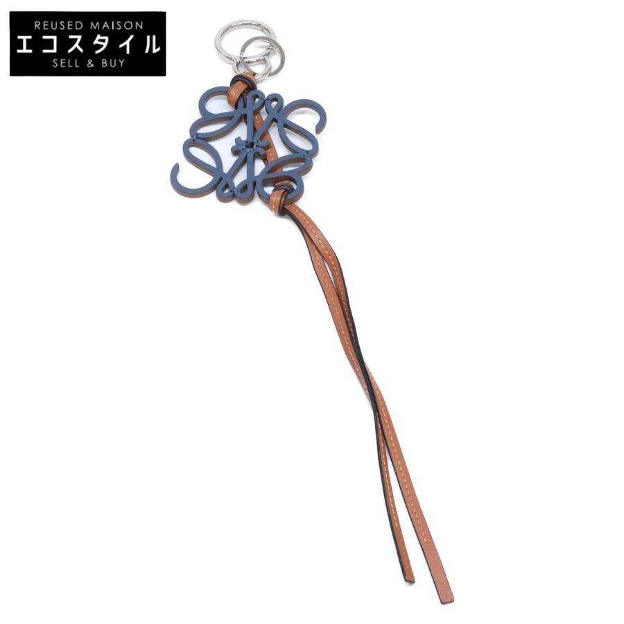 未使用 LOEWE ロエベ アナグラム キーリング チャーム レザー ネイビー LOEWE 美品 ロエベ アナグラム バッグ チャーム ネイビー