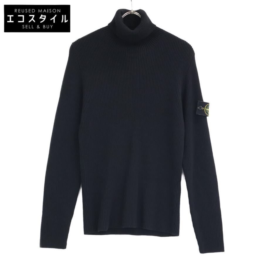【即完Sサイズ✨】ストーンアイランド ニット タートルネック ブラック 黒 STONE ISLAND ストーンアイランド ブラック ロゴパッチ タートルネック
