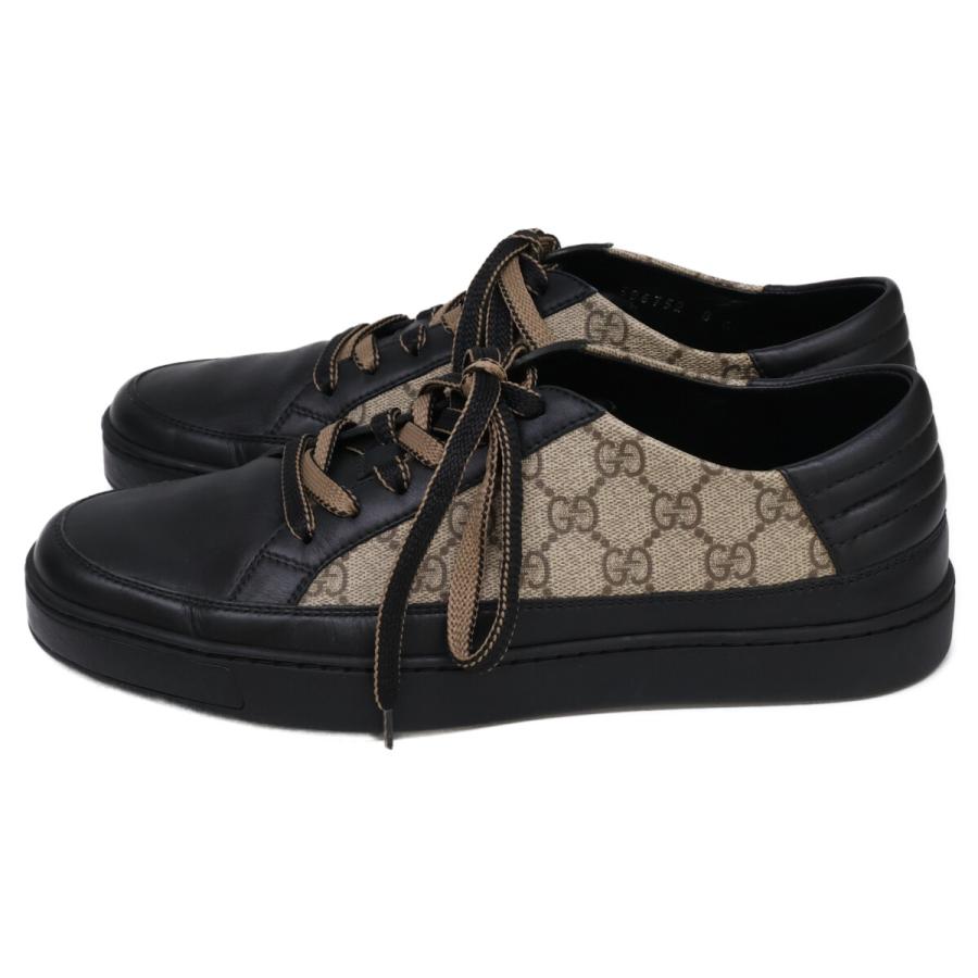 美品　希少サイズ　GUCCI グッチ　スニーカー　レザー　GGロゴ　エンボス GUCCI グッチ GGエンボス スニーカー メンズ9ハーフ 約28.5cm