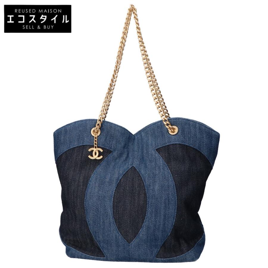 CHANEL シャネル 23SS デニム チェーンショルダー トートバッグ 