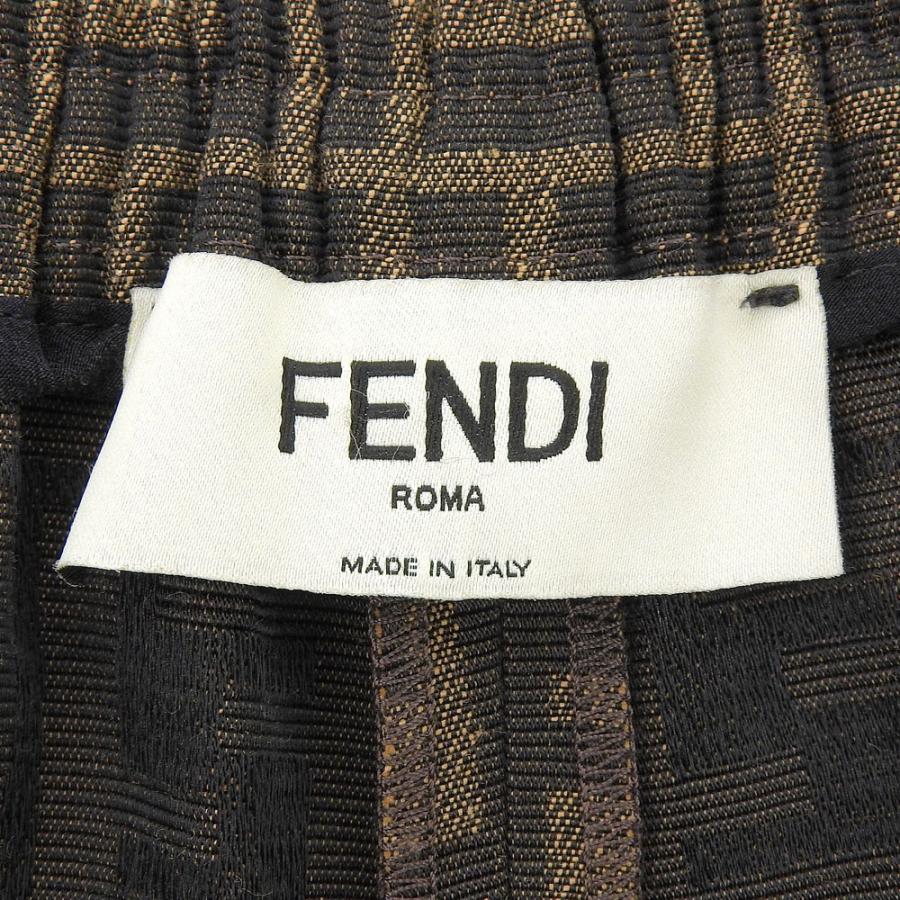 美品 FENDI フェンディ キャンバス ショートパンツ ボトムス レディース ブラウン 38 FR6259 A5W3の画像
