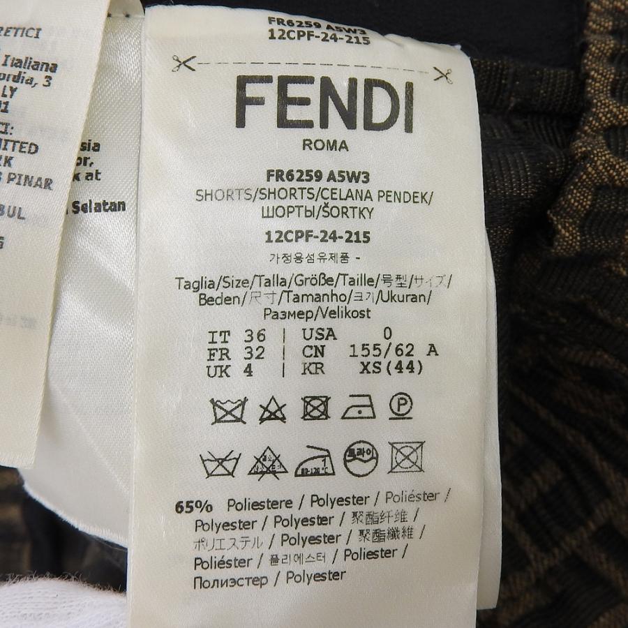 美品 FENDI フェンディ キャンバス ショートパンツ ボトムス レディース ブラウン 38 FR6259 A5W3の画像