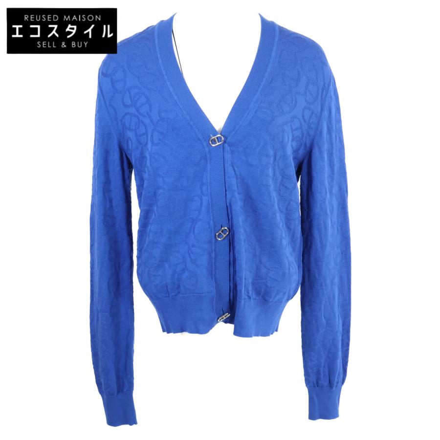 エルメス HERMES レディース シルクニットカーディガン 中古・古着通販】HERMES (エルメス) スカーフ柄 ウールシルク