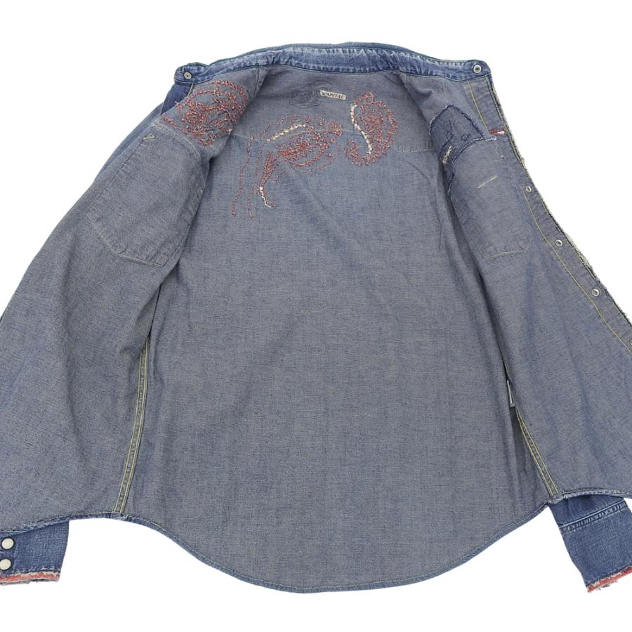 KAPITAL（キャピタル） BORO加工 赤刺繍 デニムシャツ トップス メンズ