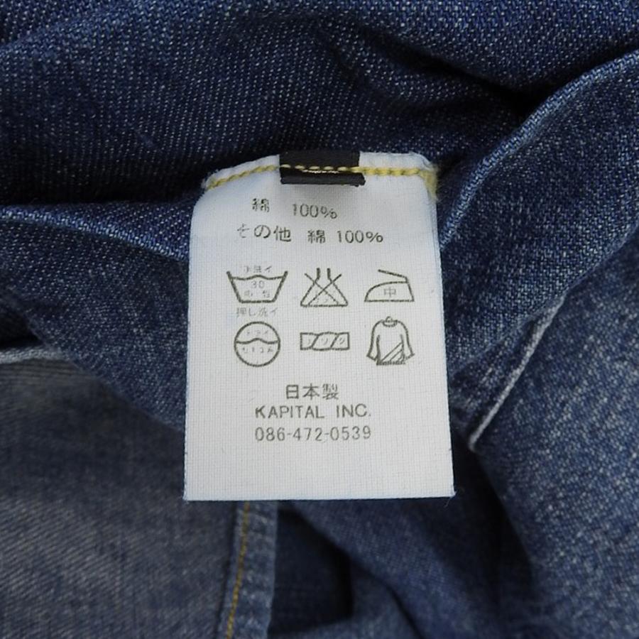KAPITAL キャピタル ピンタックデニムシャツ 4番（XL） KAPITAL ピンタックデニムシャツ プリーツ 長袖 メンズXS レディースS