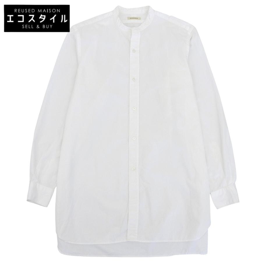 HEUGN ユーゲン Rob コットンポプリン バンドカラーシャツ トップス